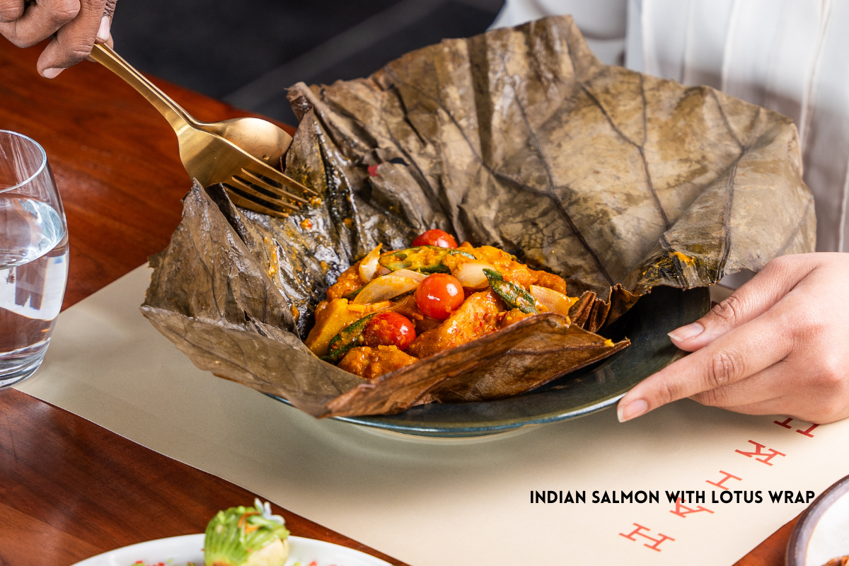 Indian Salmon with Lotus Wrap